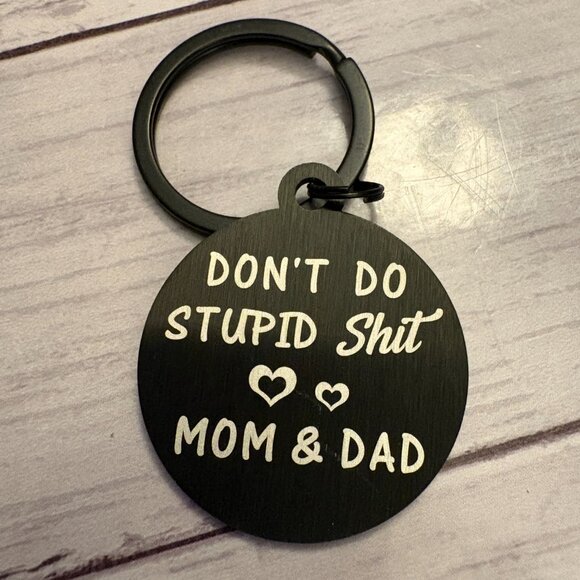 Funny Keychain For SON From Parents Black and Silver NEW (SKU: 248MI) - Picture 4 of 5